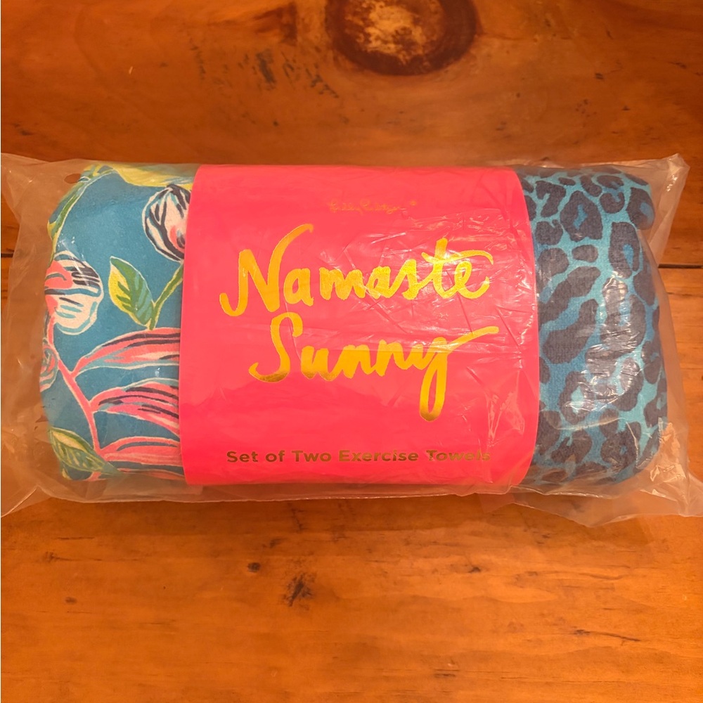 Lilly Pulitzer Pink and Blue Workout Towels (2)